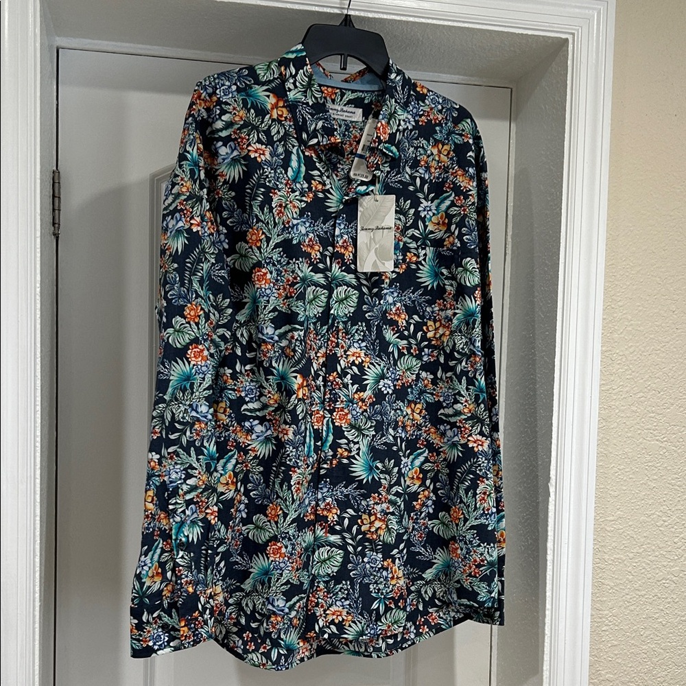 Tommy Bahama Navy Floral Men's Shirt XL New